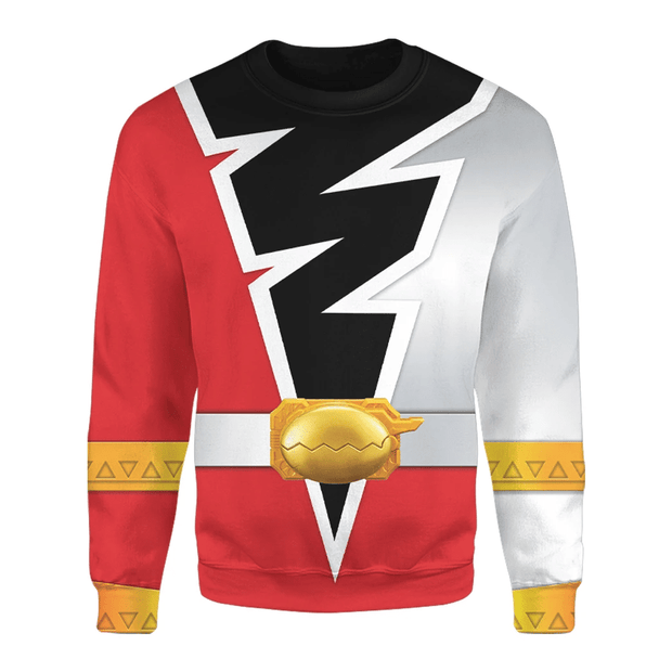 3D Power Rangers Dino Fury Red Ranger Custom Cosplay Costume Unisex Pullover Sweatshirt QT210282Hc