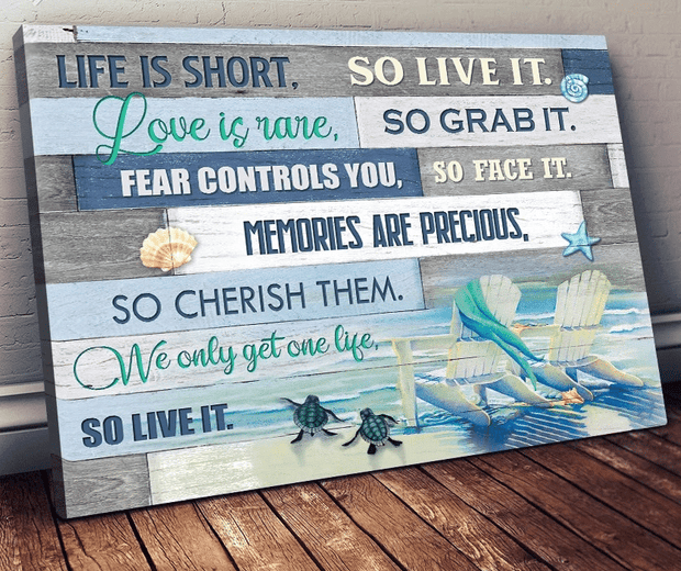 Beach Couple Wedding Anniversary Life Is Short Canvas HY207172Ee