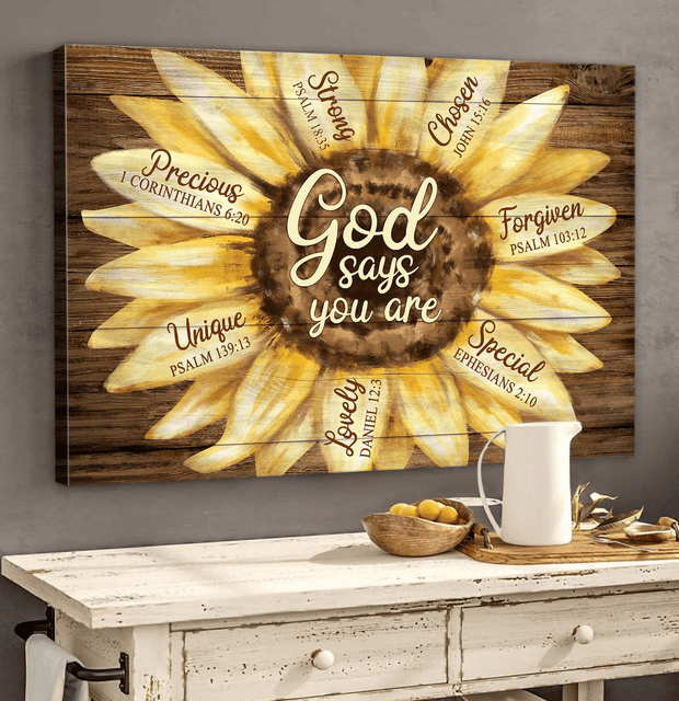 Sunflower God Jesus Says You Are Canvas HY207222Ee