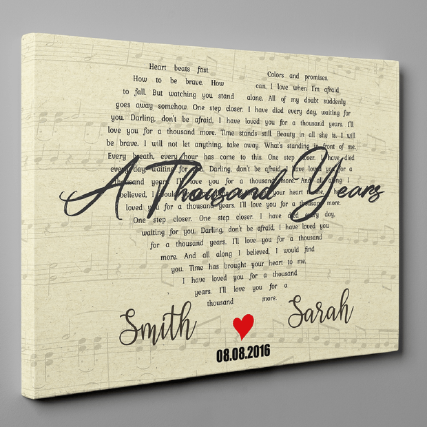 Personalized Custom Name Couple Wedding Anniversary A Thousand Years Canvas HY207230Ee