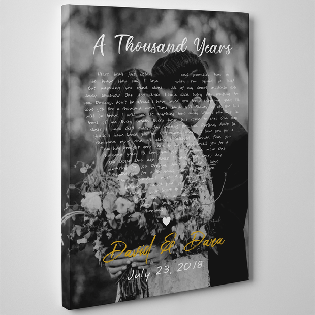 Personalized Custom Name Couple Wedding Anniversary A Thousand Years Canvas HY207378Ee