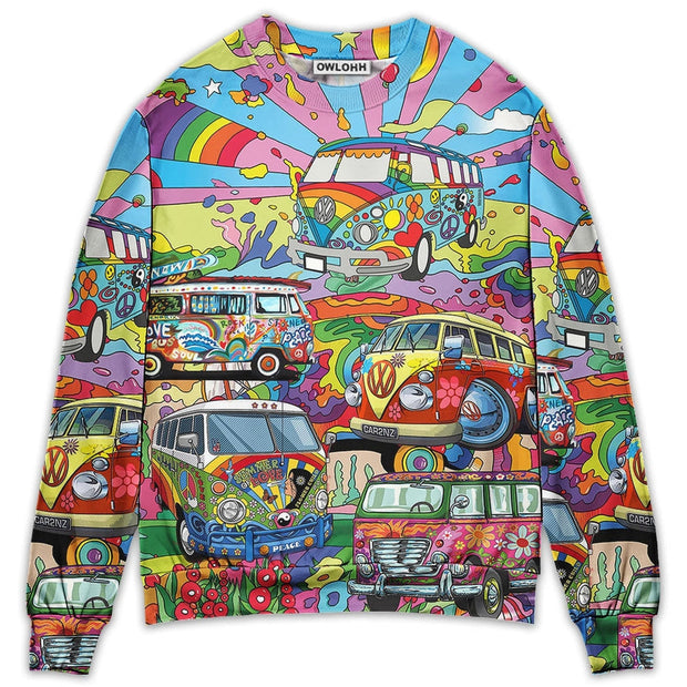 Hippie Van Colorful Art Peace Sweatshirt