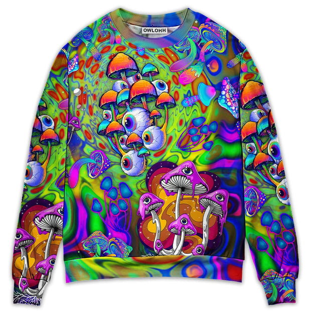 Hippie Mushroom Stay Trippy Little Hippie Sweatshirt