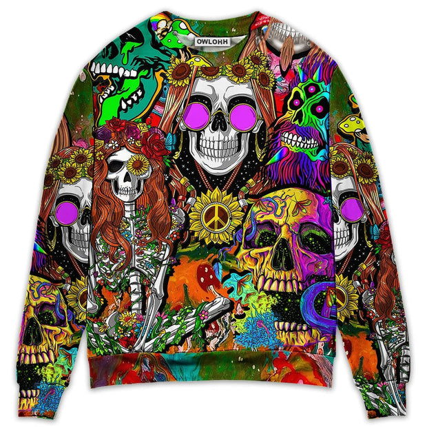 Hippie Skull Colorful Sweatshirt