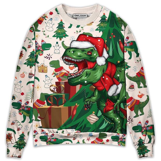 Christmas Dinosaurs Xmas Tree T-rex Merry Rexmas Sweatshirt