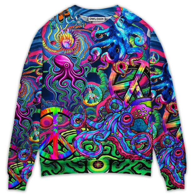 Hippie Funny Octopus Colorful Tie Dye Sweatshirt