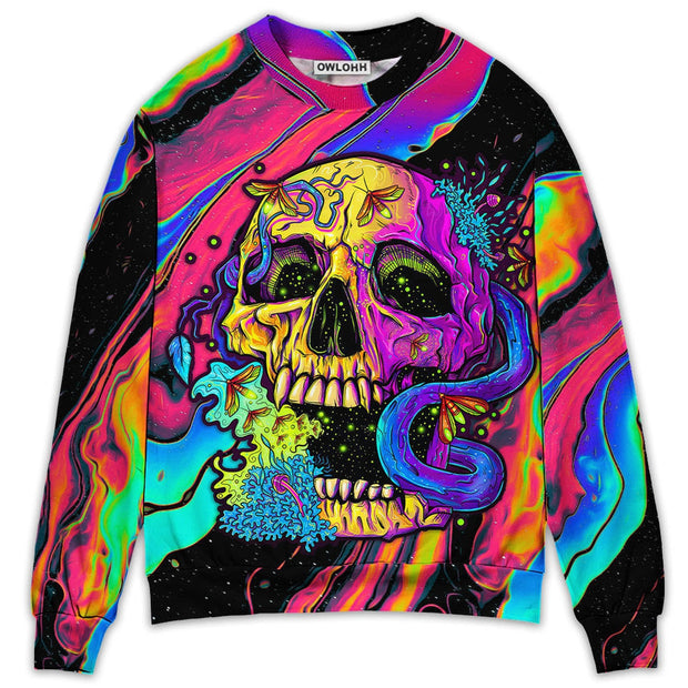 Skull And moth Night Butterfly Neon Sweatshirt