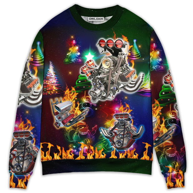 Hot Rod Christmas Tree Fire Sweatshirt QT211692Hj