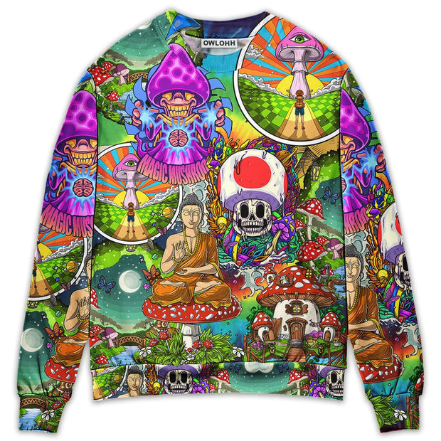 Hippie Mushroom Peace Colorful Let It Be Sweatshirt