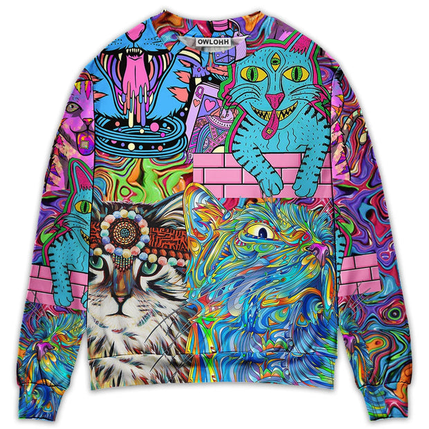 Hippie Cat Wonderful World Sweatshirt