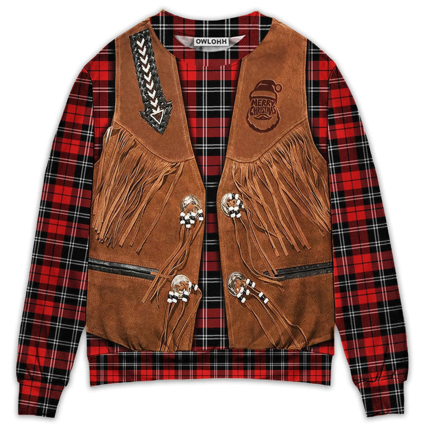 Santa Cowboy Christmas Vintage Style Sweatshirt QT212067Hj