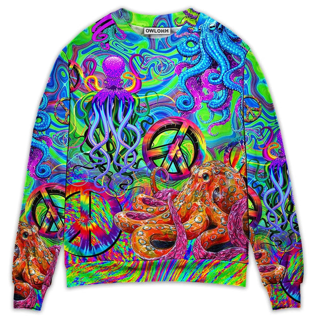 Hippie Funny Octopus Colorful Tie Dye Sweatshirt