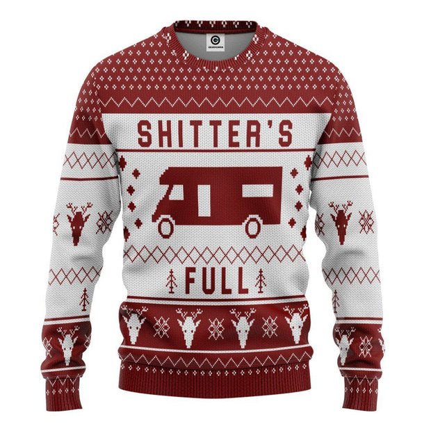 3D Shitters Red Custom Pullover Christmas Ugly Sweater QT211018Hc
