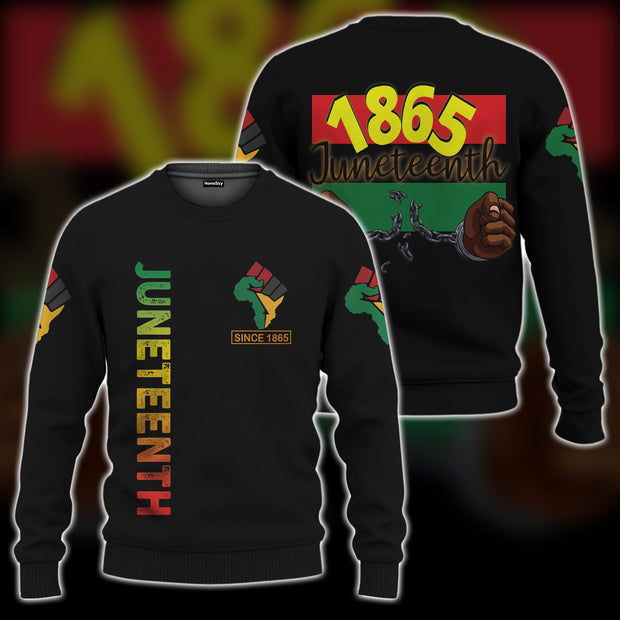 1865 Juneteenth Black Pride Sweatshirt Ugly Sweater QT205243Hc