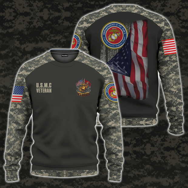 3D Military US Marine Corps 23 Ver1 Sweatshirt Ugly Sweater QT301319Hc