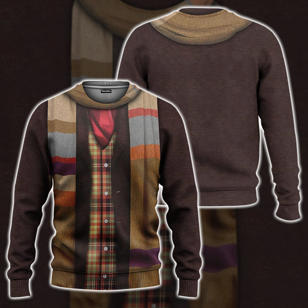 3D 4th Doctor Who Custom Cosplay Costume Sweatshirt Ugly Sweater QT205253Hc