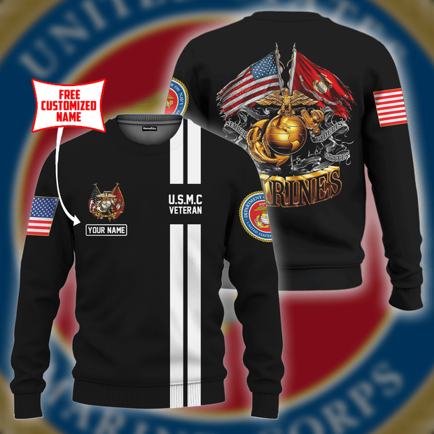 Personalized Custom Name Military US Marine Corps 22 Sweatshirt Ver 1 QT303098Hc