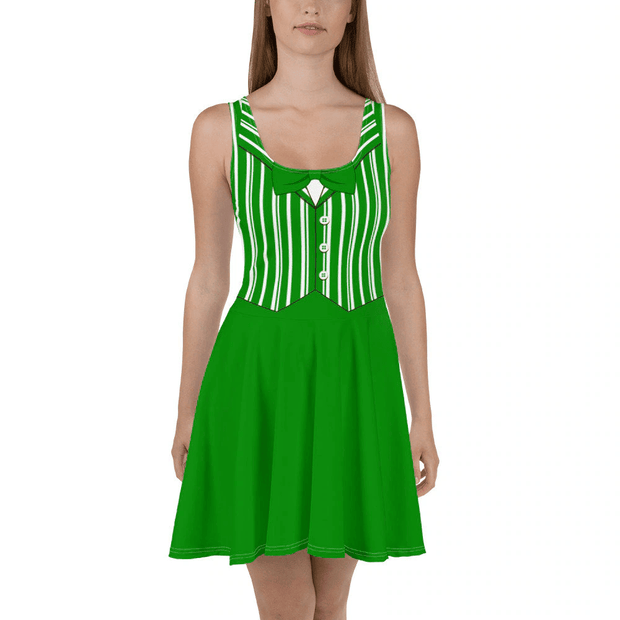 Green - Dapper - Skater Dress