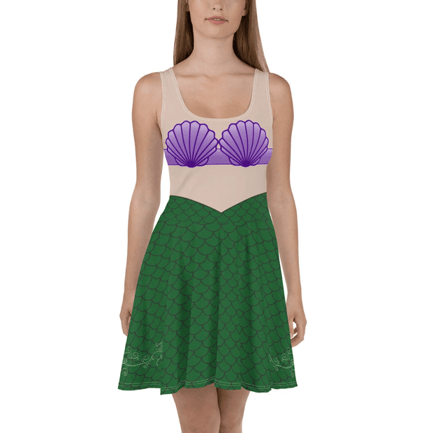 Mermaid Shell No Flower Princess Cosplay Costume - Skater Dress