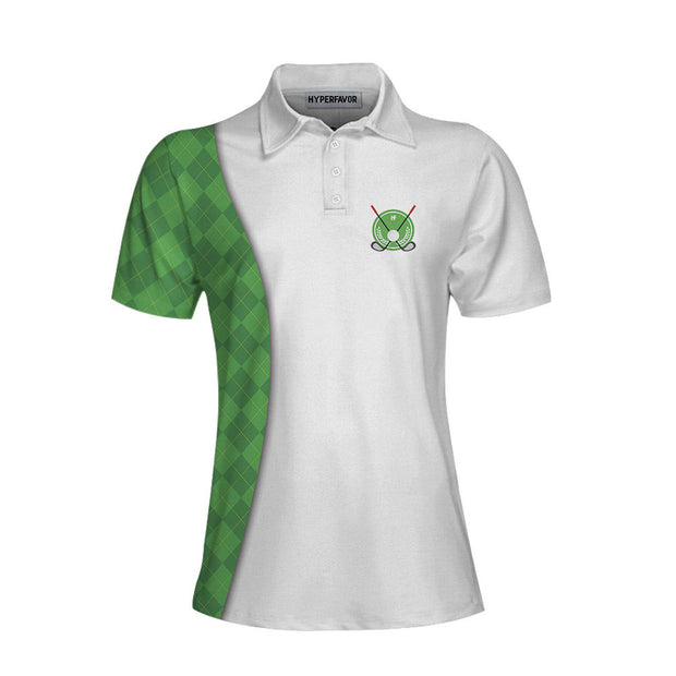 Golf Is Like Cooking You Just Slice It Chip It And Put It On Some Green Short Sleeve Women Polo Shirt