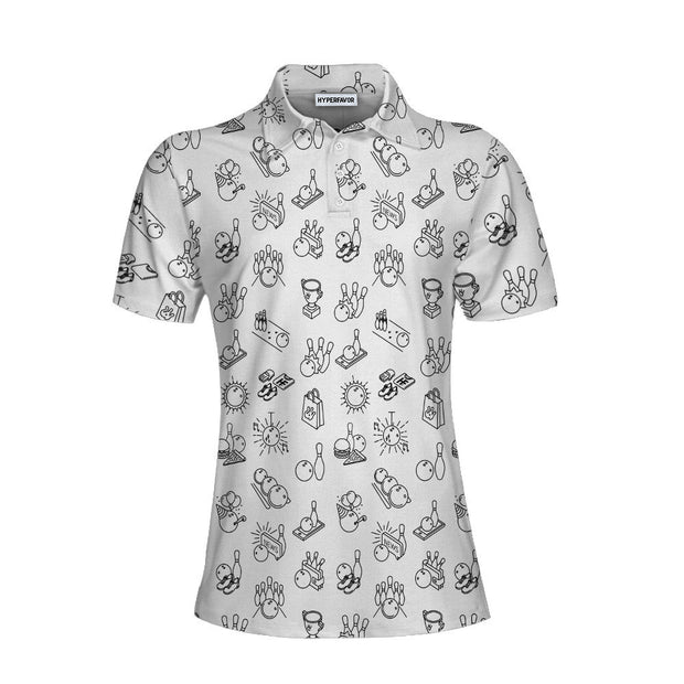 Bowling Icon Pattern Women Polo Shirt
