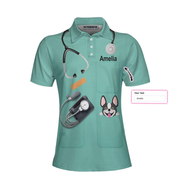 Nurse Nutrition Facts Custom Cosplay Short Sleeve Women Polo Shirt, Nurse Life Shirt, Stethoscope Shirt Design