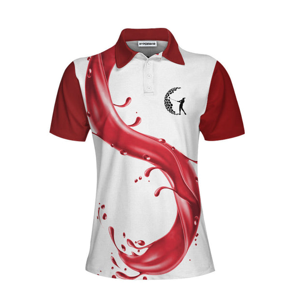 That's What I Do I Play Golf I Drink Wine Short Sleeve Women Polo Shirt