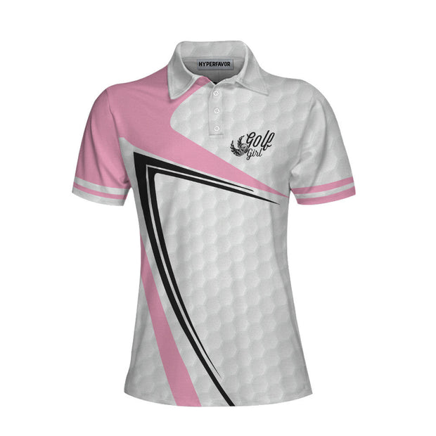 Golf Girl In Sporty Style Golf Short Sleeve Women Polo Shirt, Simple Golf Shirt Design For Female Players