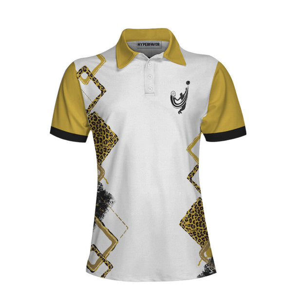 Grab Your Balls We're Going To Play White And Yellow Tennis Women Polo Shirt