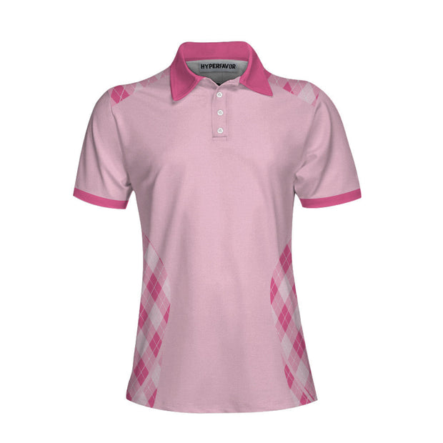 Grip It Rip It Sip It Golf V2 Short Sleeve Women Polo Shirt, Best Pink Golf Polo Shirt For Women