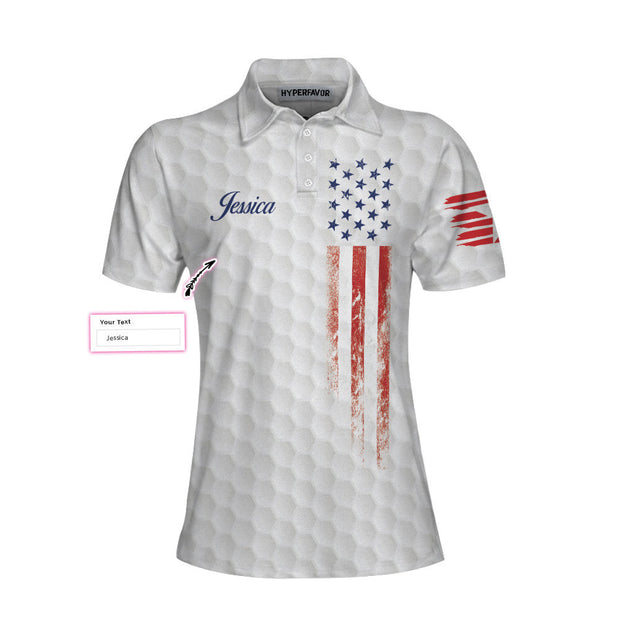 Personalized Custom Name Golf American Female Golfer Custom Cosplay Short Sleeve Women Polo Shirt