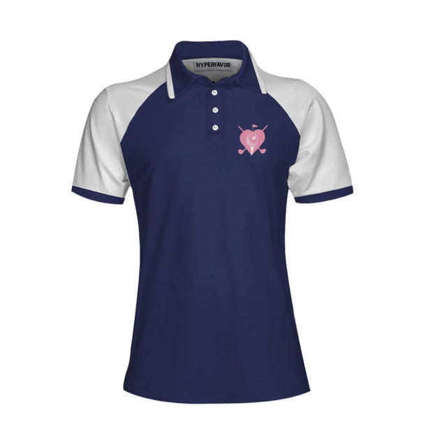 I Play Golf Like A Girl Try To Keep Up Navy Golf Short Sleeve Women Polo Shirt, Golf Shirt For Ladies