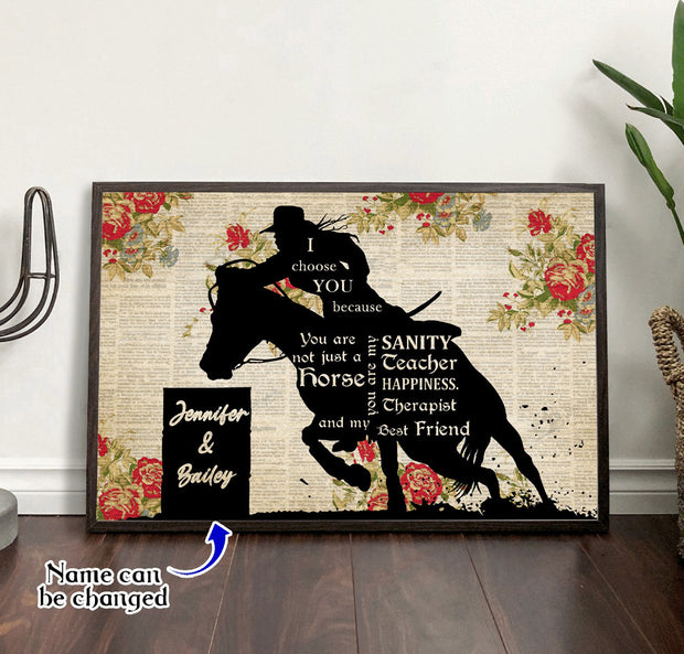 Personalized Custom Name Barrel Racing I Choose You Canvas QT212243Eb