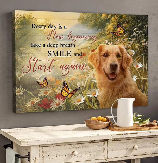 Golden Retriever Smile and start again Canvas