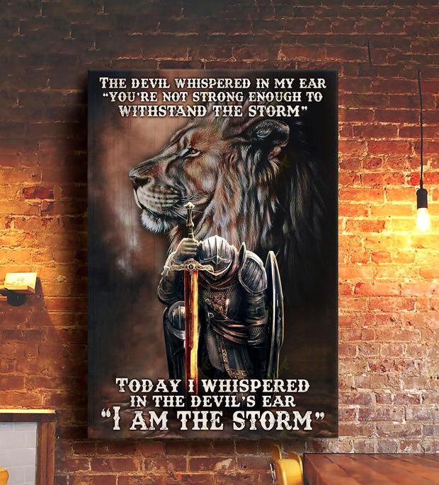 Lion Tell the devil that I am the storm Canvas HY209152