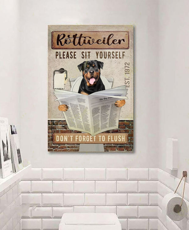 Rottweiler Please sit yourself Canvas QT301027Ek