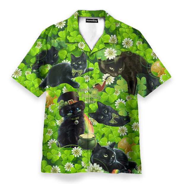 Irish Black Cat So Cute St Patricks Day - Hawaiian Shirt