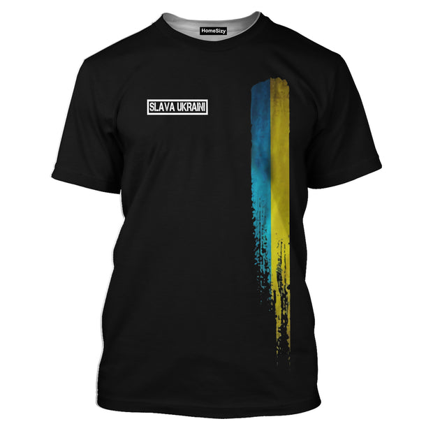 Slava Ukraini Trident Ukraine Mens Stand With Ukraine Ukrainian - 3D Tshirt
