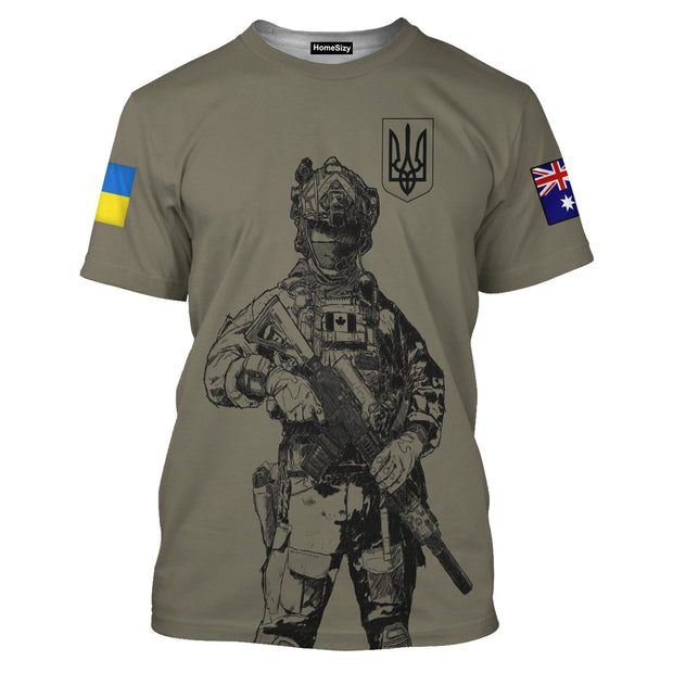 Australia Stands With Ukraine Australian Slava Ukraini - 3D Tshirt