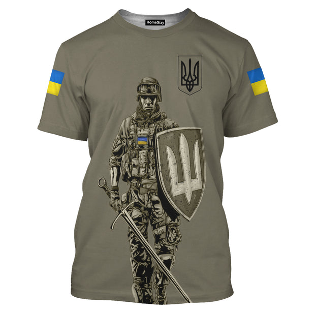 Ukraine Veteran Stand With Ukraine Slava Ukraini - 3D Tshirt