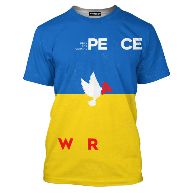 Ukraine Shirt Stand With Ukraine Pray For Ukraine Peace War - 3D Tshirt
