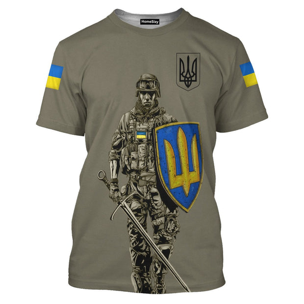 Custom Name Ukraine Veteran Slava Ukraini Stand With Ukraine - Personalized 3D Tshirt