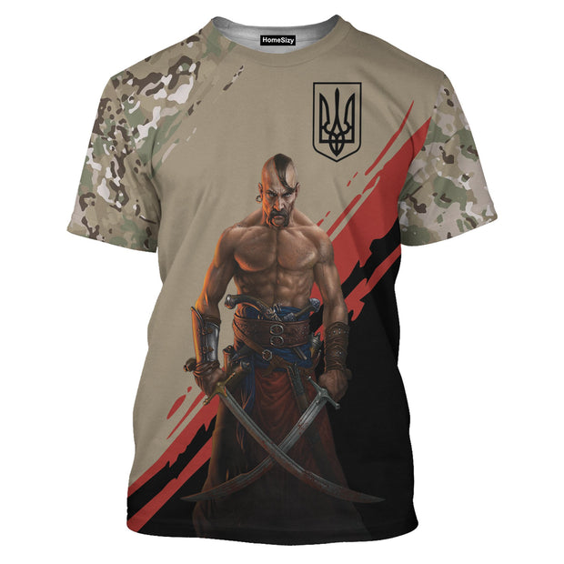 Stand With Ukraine Camo Warrior Trident Ukraine - 3D Tshirt
