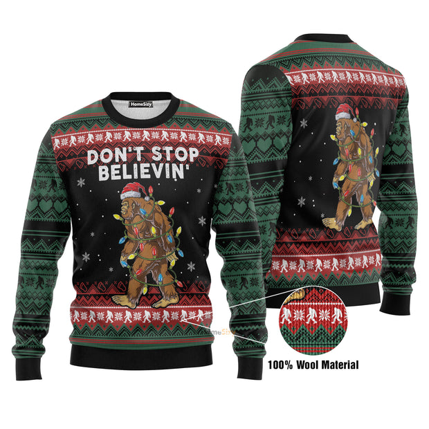 Bigfoot Don�t Stop Believing Ugly Christmas Sweater 3D Printed Best Gift For Xmas Adult | US5132 QT212383Hj