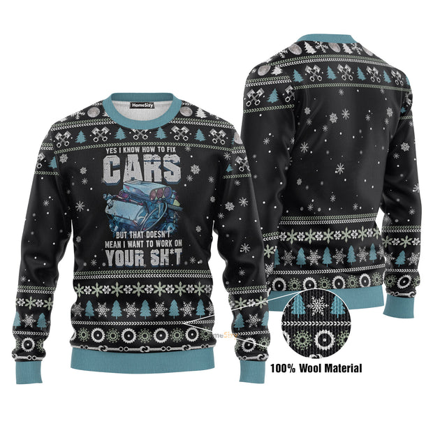 Mechanic I Know To Fix Cars Christmas Ugly Sweater QT212392Hj