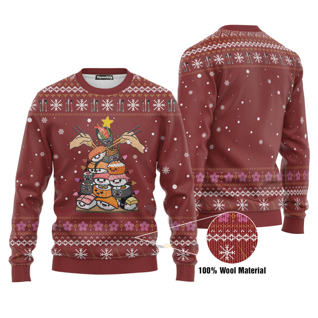 Sushi Christmas Ugly Sweater QT210178Hj