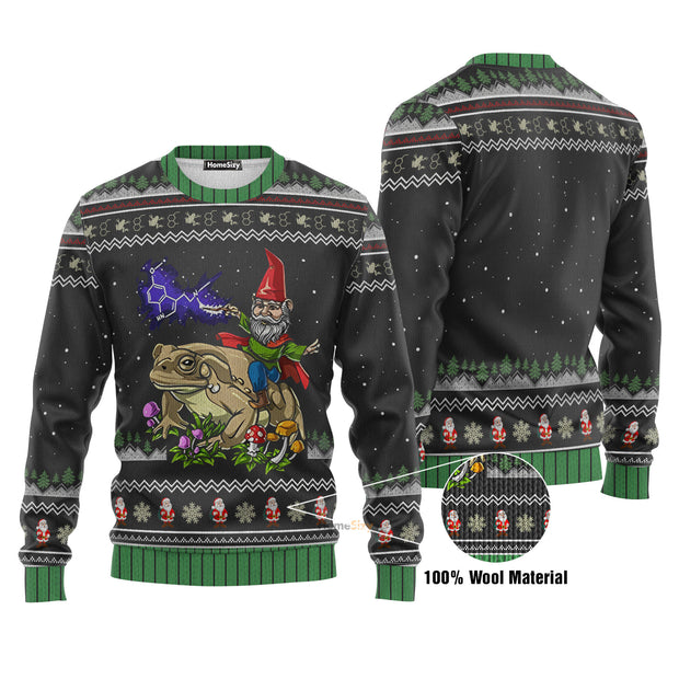 Gnome Riding Toad Christmas Ugly Sweater QT211573Hj