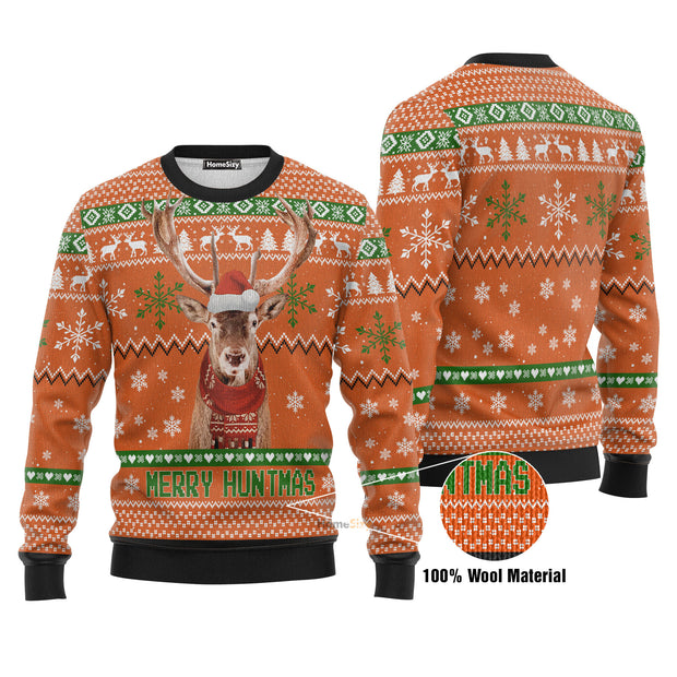 Deer Merry Huntmas Ugly Christmas Sweater