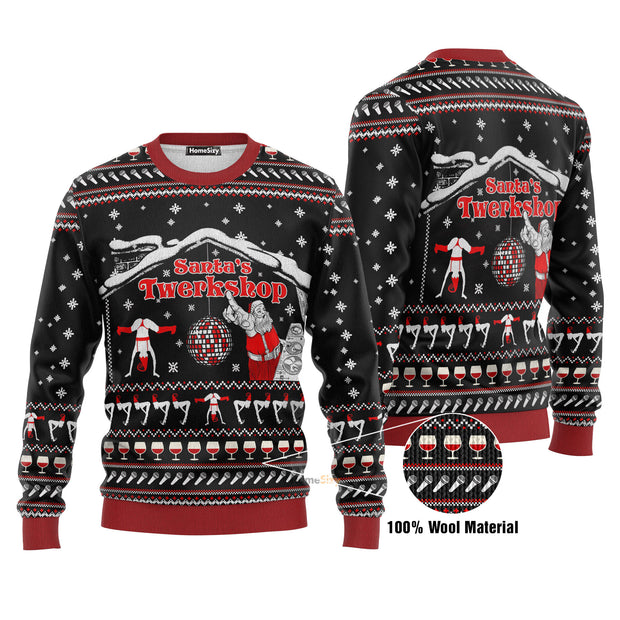 Santa's Twerkshop Christmas Ugly Sweater QT211270Hj