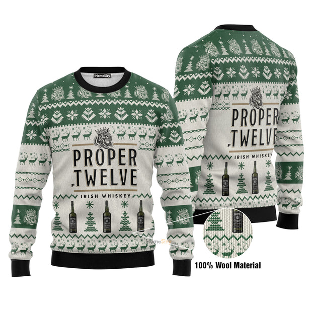 Proper Twelve Irish Whiskey Ugly Christmas Sweater